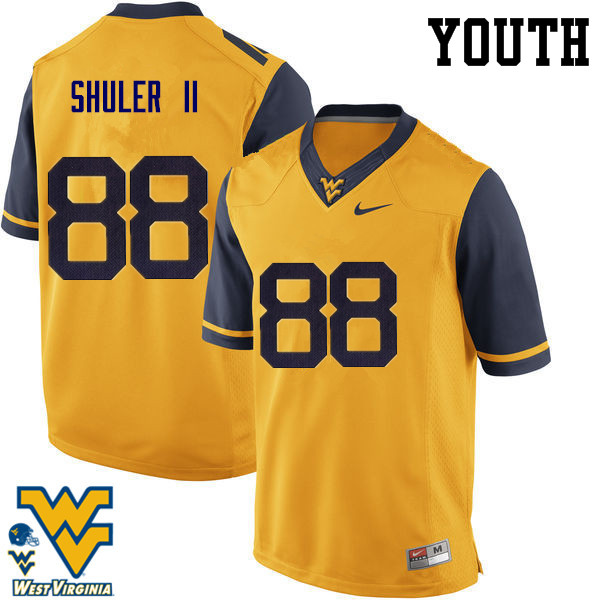 Youth #88 Adam Shuler II West Virginia Mountaineers College Football Jerseys-Gold